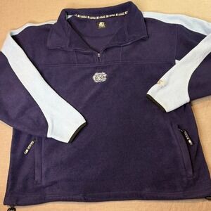 Starter UNC Tar Heels Fleece Pullover Mens XL Navy Blue Vintage 1/4 Zip Vintage